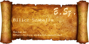 Bilicz Szabella névjegykártya